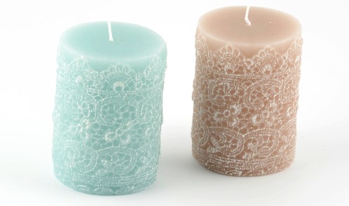 Lace Pillar Candles