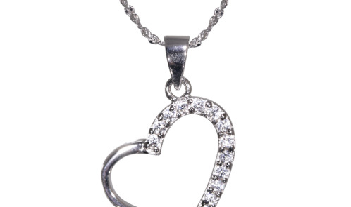 Natalia Real Sterling Silver DiamonFlash® Cubic Zirconia Heart Necklace - SHOULD BE £39 ONLY £9