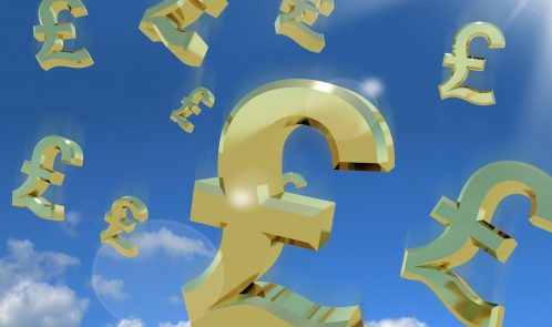 Pound Signs In The Sky As A Sign Of A Windfall, money, cash